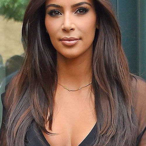 Long Layered Hairstyles Kim Kardashian (Photo 14 of 15)