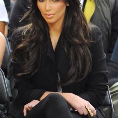 Long Layered Hairstyles Kim Kardashian (Photo 3 of 15)