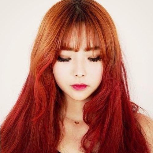 Korean Long Haircuts For Women With Red Hair (Photo 3 of 15)