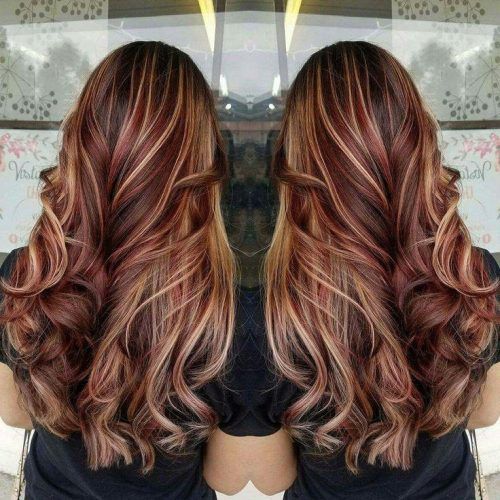 Long Hairstyles Red Highlights (Photo 7 of 15)