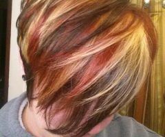 2024 Popular Short Haircuts with Red and Blonde Highlights