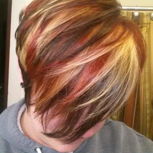 Short Haircuts With Red And Blonde Highlights (Photo 1 of 20)