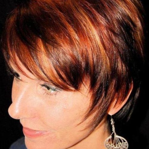 Short Haircuts With Red And Blonde Highlights (Photo 17 of 20)