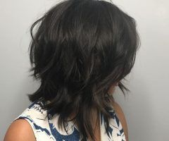 2024 Latest Black Angled Bob Hairstyles with Shaggy Layers