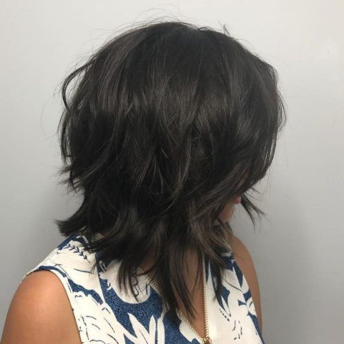 Black Angled Bob Hairstyles With Shaggy Layers (Photo 1 of 20)
