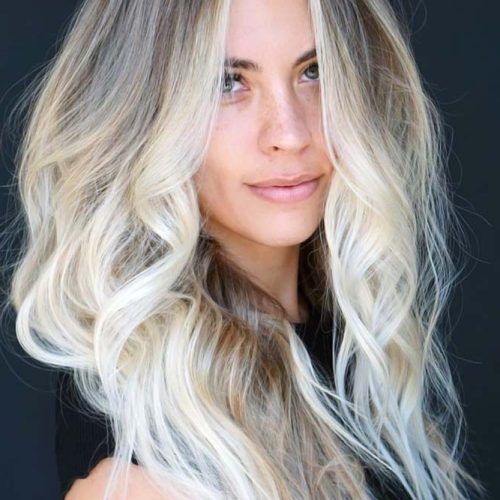 Blonde Waves Haircuts With Dark Roots (Photo 14 of 20)