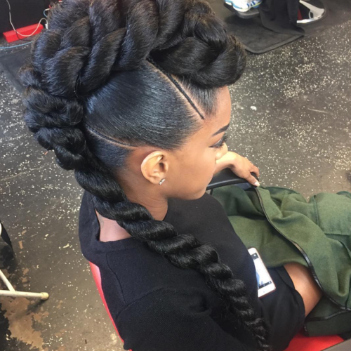 Braids And Twists Fauxhawk Hairstyles (Photo 11 of 20)