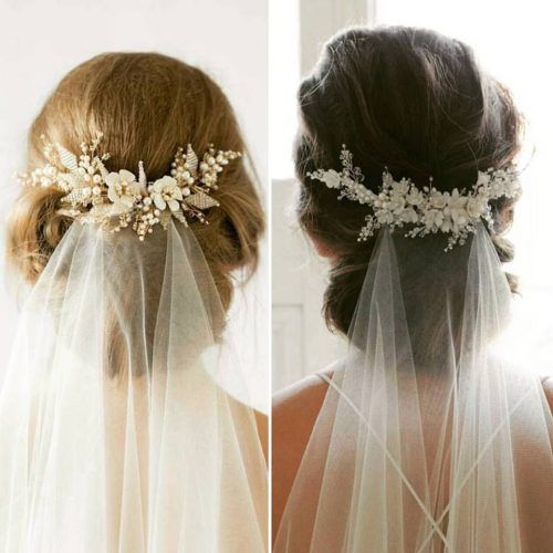 Bridal Chignon Hairstyles With Headband And Veil (Photo 8 of 20)