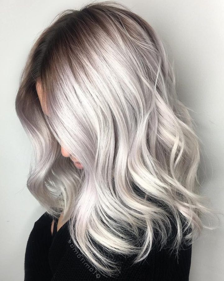 20 Collection of Glamorous Silver Blonde Waves Hairstyles