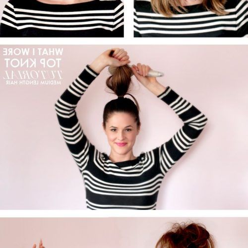Medium Length Hairstyles With Top Knot (Photo 1 of 20)