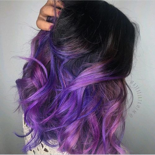 Purple And Black Medium Hairstyles (Photo 7 of 20)