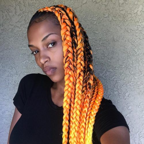 Red And Yellow Highlights In Braid Hairstyles (Photo 6 of 20)