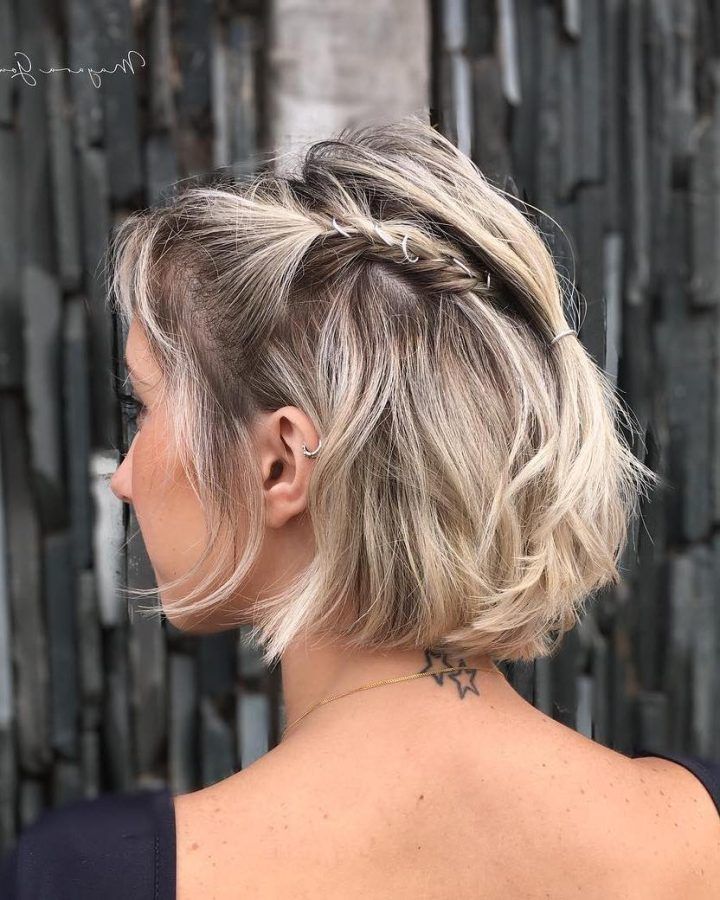 20 Collection of Rolled Half Updo Bob Braid Hairstyles