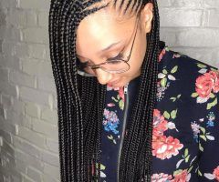 20 Ideas of Side-parted Loose Cornrows Braided Hairstyles