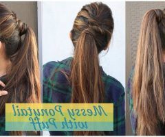 2024 Popular Simple Side Messy Ponytail Hairstyles
