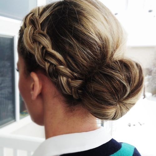 Two French Braid Hairstyles With A Sock Bun (Photo 4 of 15)