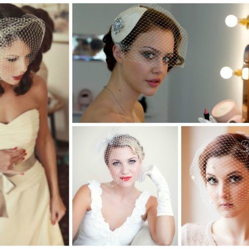 Wedding Hairstyles For Short Hair With Birdcage Veil (Photo 4 of 15)