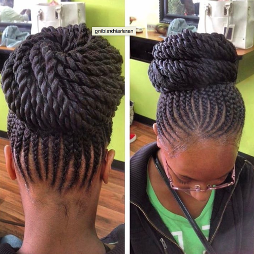 Big Updo Cornrows Hairstyles (Photo 12 of 15)