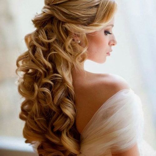 Curly Hair Half Up Wedding Hairstyles (Photo 2 of 15)