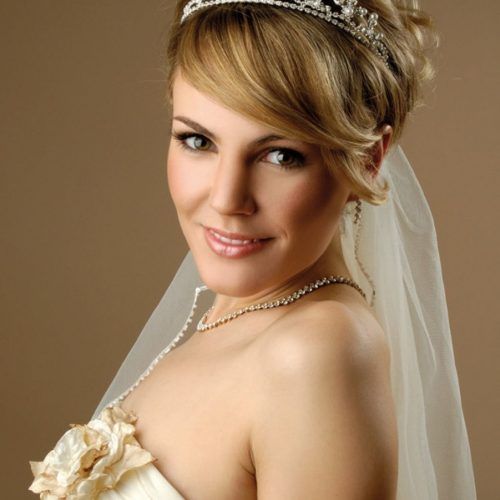 Wedding Hairstyles For Short Hair With Tiara (Photo 7 of 15)