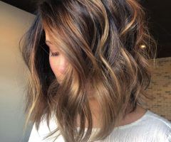 20 Collection of Caramel Blonde Balayage on Inverted Lob Hairstyles