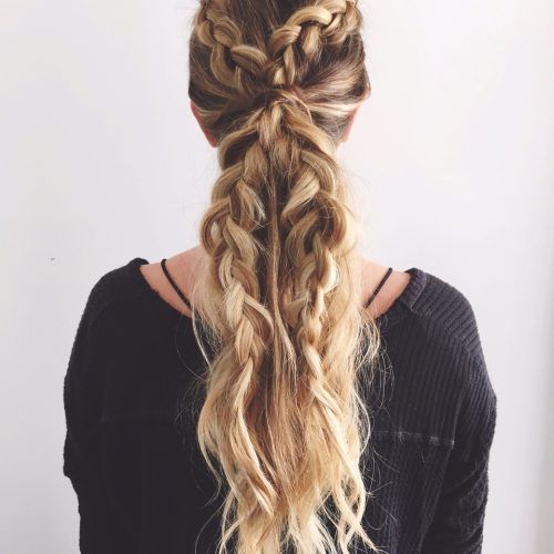Pair Of Braids With Wrapped Ponytail (Photo 3 of 15)