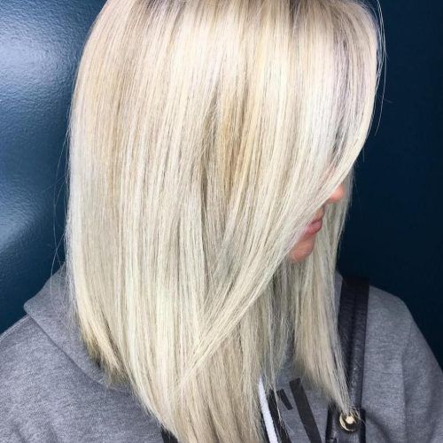 Platinum Blonde Medium Hairstyles (Photo 7 of 20)
