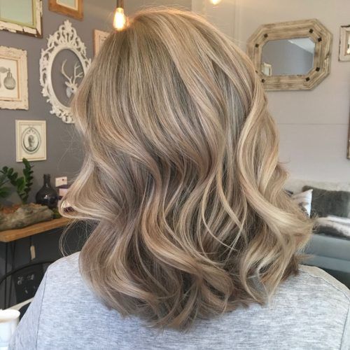 Creamy Blonde Waves With Bangs (Photo 13 of 20)