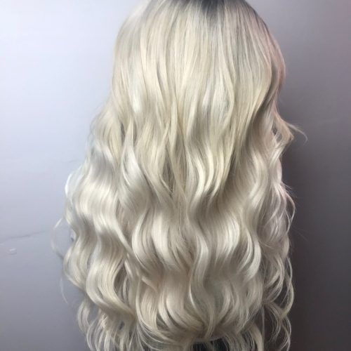Creamy Blonde Waves With Bangs (Photo 12 of 20)