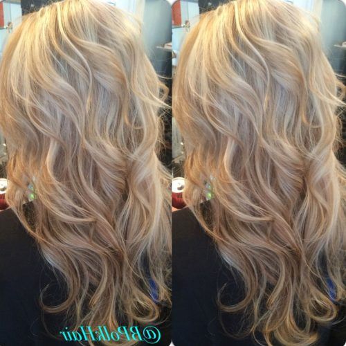 Golden Blonde Balayage On Long Curls Hairstyles (Photo 9 of 20)