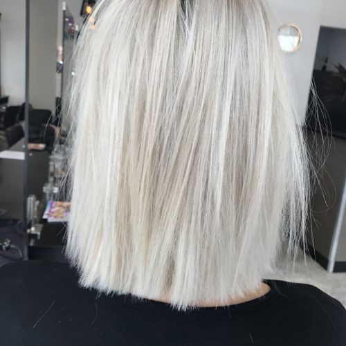Sleek White Blonde Lob Hairstyles (Photo 8 of 20)
