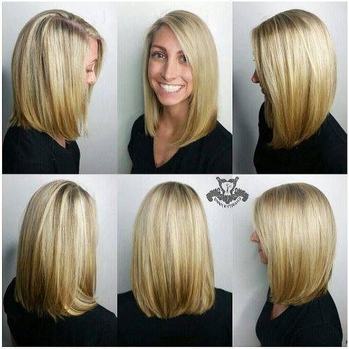 Blonde Lob Hairstyles With Sweeping Bangs (Photo 14 of 20)