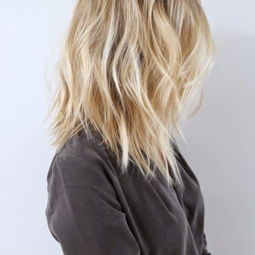 Tousled Beach Babe Lob Blonde Hairstyles (Photo 1 of 20)