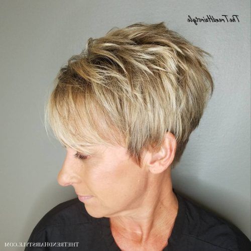 Choppy Pixie Haircuts With Blonde Highlights (Photo 14 of 20)