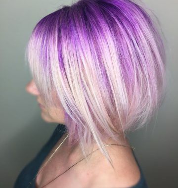 Blonde Bob Hairstyles with Lavender Tint