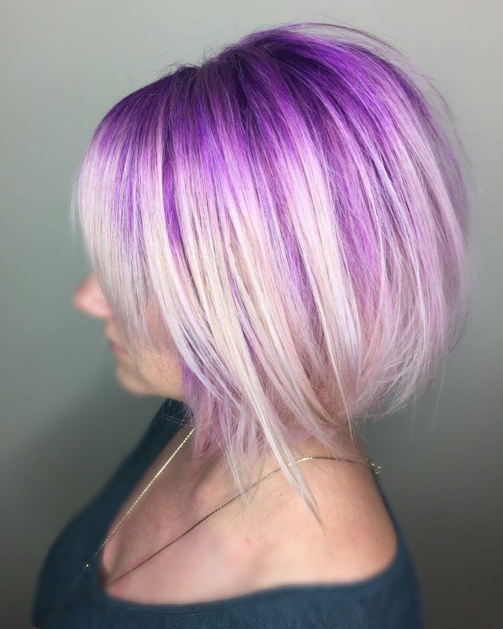 Blonde Bob Hairstyles with Lavender Tint