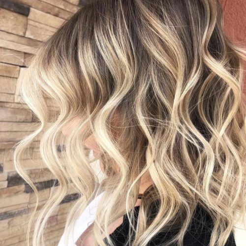Blonde Waves Haircuts With Dark Roots (Photo 9 of 20)
