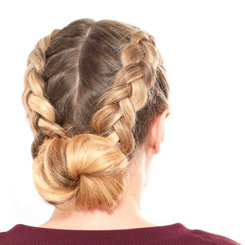 French Braid Buns Updo Hairstyles (Photo 19 of 20)