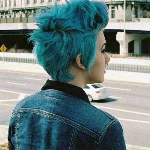 Blue Punky Pixie Hairstyles With Undercut (Photo 5 of 20)