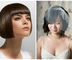 15 Inspirations Wedding Hairstyles for Short Hair with Fringe