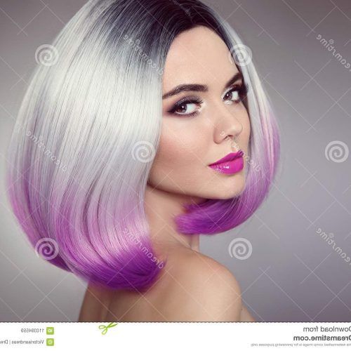 Purple-Tinted Off-Centered Bob Hairstyles (Photo 9 of 20)