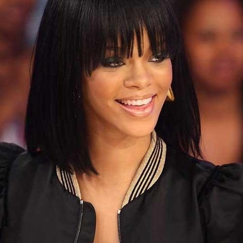 Rihanna Shoulder Length Bob Hairstyles (Photo 9 of 15)