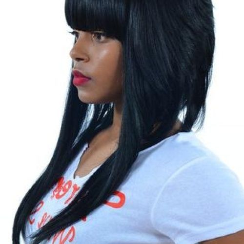 Long Bob Hairstyles With Bangs Weave (Photo 8 of 15)