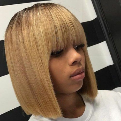 Weaved Polished Pony Hairstyles With Blunt Bangs (Photo 15 of 20)