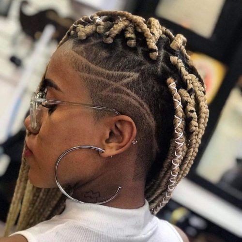 Side-Shaved Cornrows Braids Hairstyles (Photo 16 of 21)