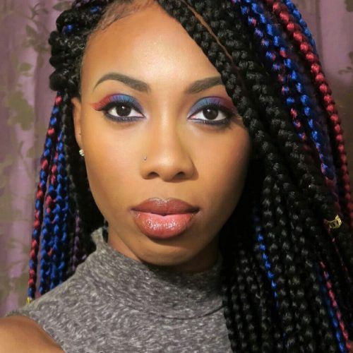 Blue Twisted Yarn Braid Hairstyles For Layered Twists (Photo 17 of 20)