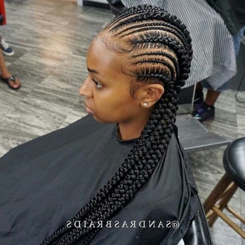 Thin And Thick Cornrows Under Braid Hairstyles (Photo 5 of 20)
