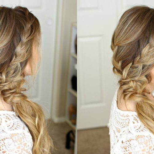Double Twist And Curls To One Side Prom Hairstyles (Photo 15 of 20)