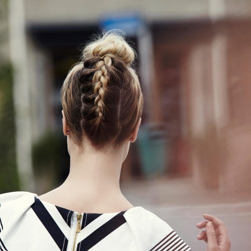 Topknot Hairstyles With Mini Braid (Photo 20 of 20)