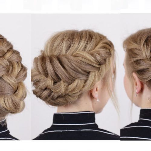 Brown Woven Updo Braid Hairstyles (Photo 16 of 20)